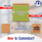 MT Products Custom Printed Kraft Cardboard Shipping Boxes 4" x 4" x 4" - Personalized Mailing Boxes and for Gifting