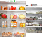 Attelite 12 Pack Clear Plastic Storage Bins, Multi-Use Pantry Organizers and Storage, Pantry Organizer Containers for Home, Kitchen, Freezer, Fridge, Cabinet, Bathroom and Under Sink Organizing