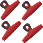 COOK WITH COLOR Wide Heavy Duty Chip Clips, Large Bag Clips for Food Storage, Pack of 4, Red
