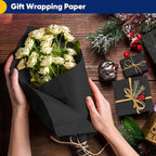 Vanhench 48" x 2400" (200') Black Wrapping Paper, Solid Color Kraft Craft Paper for Gift Wrap Bulletin Board Poster Construction, School Supplies for Kids, Classroom Must Have, Arts & Crafts Supplies