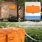 Flemoon Medium Outdoor Electrical Box (11.5x5.2x4 inch), IP54 Waterproof Extension Cord Cover w/6 Cable Entry Ports, Weatherproof Connection Box for Power Strip, Timer, Holiday Lights, Orange