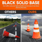 Pyle 18" Traffic Cones 8-Pack, High-Visibility Orange Safety Cones for Parking, Roadwork, Construction and Sports Training, Stackable Design with Heavy-Duty PVC Base, Weather-Resistant