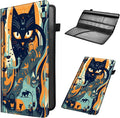Car Registration and Insurance Holder, Leather Car Glove Box Organizer, Cool Car Accessories for ID, Driver's License Cards & Essential Document,business cards,Men&Women,Black Cat