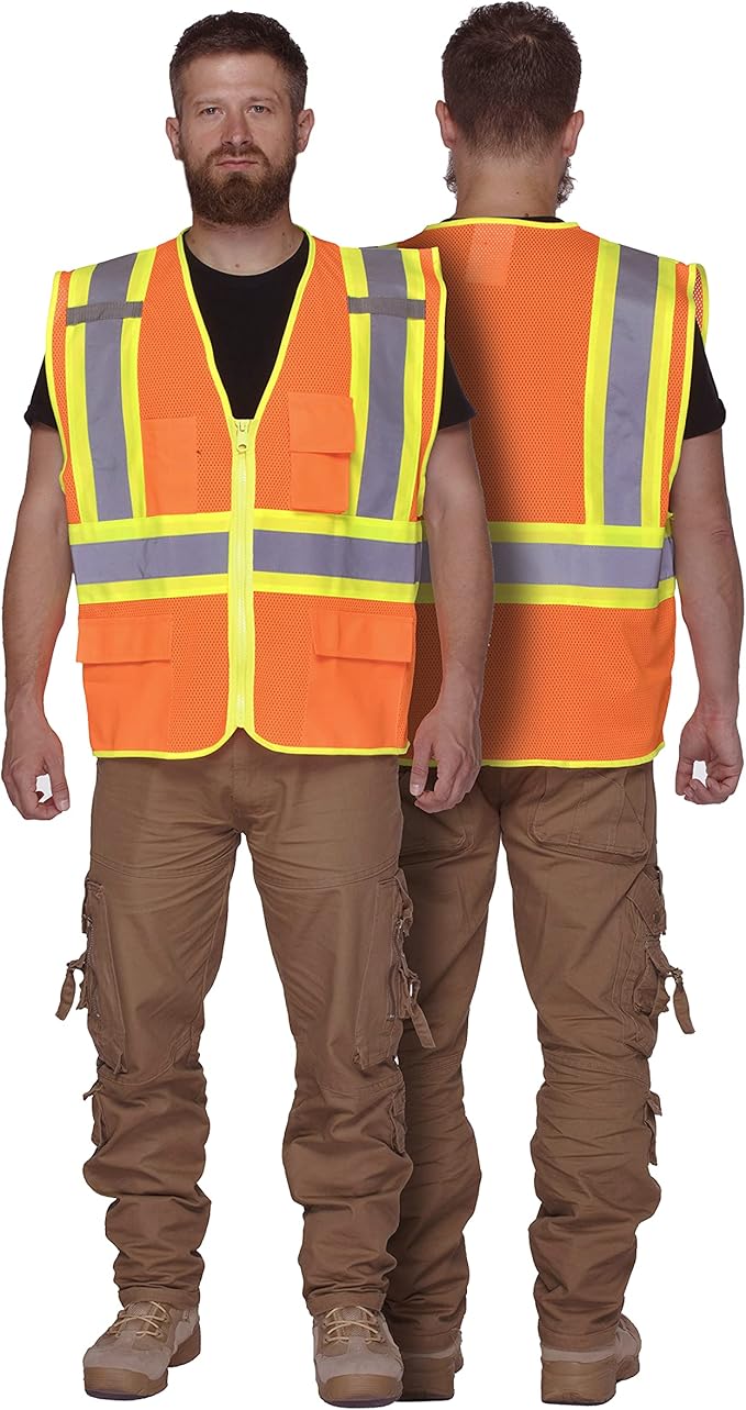 KAYGO Safety Vest with Pockets - High Visibility Reflective Vest ANSI Class 2 Construction Vest