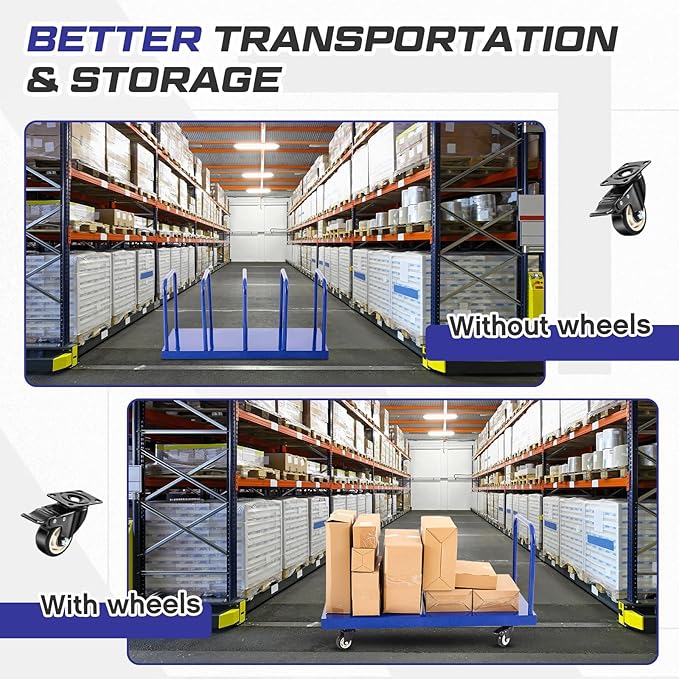 Metal Carton Cart Stand Carton Stand Rack Portable Floor-Standing Storage Cart with Wheels 42" x 18" x 22", 660 Lb. Capacity Home Supermarket Commercial Movable Cardboard Box Rack