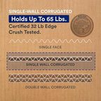 BOX USA Moving Boxes Large 20"L x 20"W x 15"H (12-Pack) & Heavy Duty 2in x 25yd Clear Packaging Tape with Dispenser | For Shipping, Mailing, Packing, Packaging and Storage