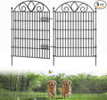 5 Panels No Dig Tall Garden Fence with Gate – 34" H X 11' L Rustproof Metal Dog Fence Outdoor for Yard, Decorative Animal Barrier Fence for Pet, Garden Border, Patio, Flower | Temporary Fencing