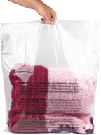 Poly Bags with Suffocation Warning - 20x24 Extra Strong Seal - 100 Pack - Clear Poly Bags - Retail Supply Co