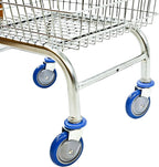 Laundry Cart Chrome Coated with Double Pole Rack, 2.5-Bu (Red or Blue Trim) (Blue)