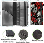 Car Registration and Insurance Holder,Leather Vehicle Glove Box Organizer Wallet for Document,Perfect for any Car,Truck,Motorcycle,Driver License,Trailer or Boat,Men & Women,Skull Red Rose