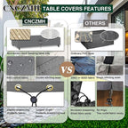 Heavy Duty Patio Furniture Covers Waterproof, 600D Outdoor Furniture Cover Waterproof for Sectional Sofa Couch, Outdoor Dining Table and Chair Set Covers 138''L x 102''W x 32''H, Grey