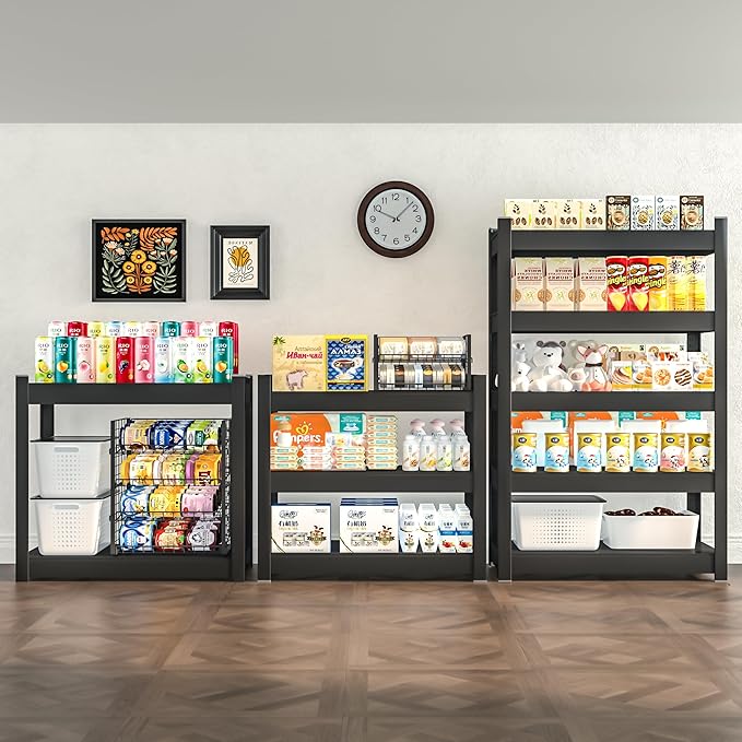 CJF Metal Storage Shelves, 3-Tier Garage Shelving Unit, Heavy Duty Adjustable Metal Shelving for Garage, Basement, Pantry, Warehouse-Black (36 "H x 36" W x 16" D)