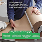 Brown Kraft Paper Jumbo Roll 24" x 14400" (1200 ft) with Dispenser – USA-Made Natural Kraft Paper 30lb Thickness for Packing, Wrapping, Void Filling, Kids' Arts, DIY & School Projects by IDL Packaging