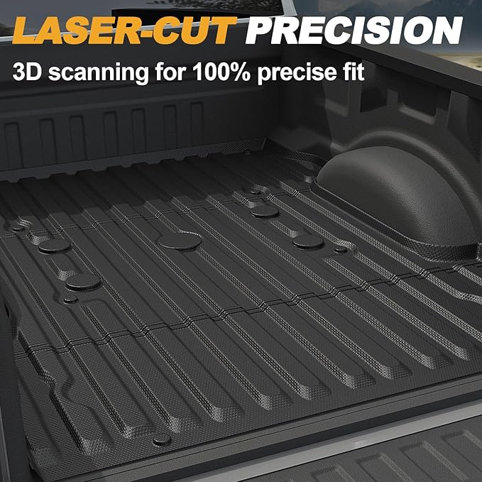 Truck Bed Mat for Ford F250 F350 F450 Super Duty 2017-2026, All Weather Truck Bed Liner for 2026 2025 Ford F-250 F-350 F-450 Accessories, 6.8FT 81.9'' TPE Heavy Duty Cargo Liner Truck Mat