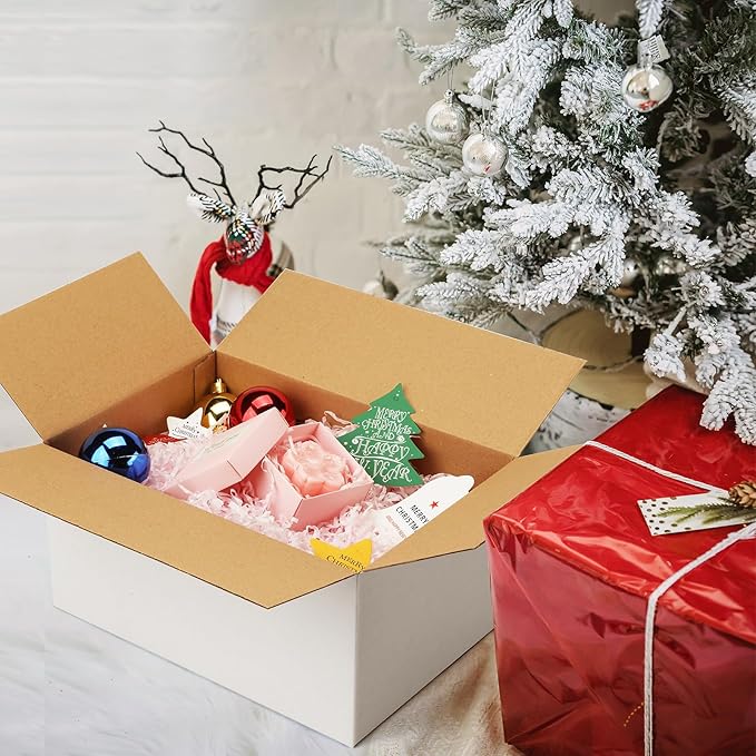 Famagic 10 Pack 9x6x4 Inch Small Shipping Boxes White Corrugated Cardboard Boxes Mailer for Small Business, Mailing Boxes for Packaging Bulk