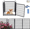 Tall Garden Fences and Borders, 54 in(H) Dog Fences for The Yard, 4 Panels Total 8.9 Ft Long, Gate 21 Inches Wide with Low Sills. Dog Fence Outdoor or Indoor. Fencing for Garden Beds