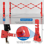 RELIANCER Expandable 7.41ft Safety Barricade,Retractable Security Barrier Water Filled Weighted Base,Adjustable Traffic Barricades,Outdoor Crowd Control Barriers,Driveway Isolation Gate,Garden Fence