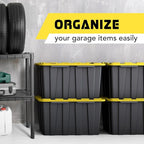 Lifetime Home 4 Pack of Large 17 Gallon Plastic Storage Bin Tote Organizing Container with Secure Latching Lids, Stackable, Extra Strength Clear with Built in Handle - Black and Yellow