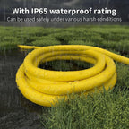 HUANCHAIN 150 ft 12/3 Gauge Outdoor Extension Cord Waterproof Heavy Duty with Lighted end, Flexible Cold-Resistant 3 Prong Electric Cord Outside, 15Amp 1875W 12AWG SJTW, Yellow, ETL