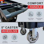 600 lbs Heavy Duty Rolling Utility Service Cart with Wheels, 3-Tier HDPE Deep Shelves, 5" Caster Wheels for Warehouse/Garage/Restaurants/Offices (SC3500)