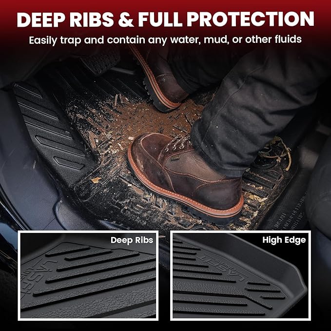 LASFIT Floor Mats & Cargo Mat for Hyundai Sonata 2020-2026 (Only Fit AWD & Gas) / Kia K5 2021-2025 (Only Fit AWD, Not for FWD) Custom Fit TPE All Weather Floor Liners Car Mats Accessoires
