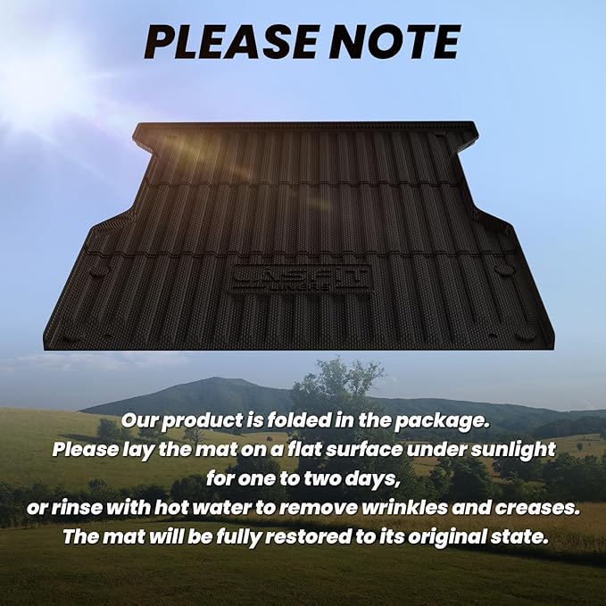 LASFIT Bed Mat for Toyota 2024-2026 Tacoma (5FT/5'Bed) Truck Bed, All Weather 5 ft Rubber Car Bed Liner for Toyota Tacoma 2024 2025 2026 Accessories, TPE Trunk Mat&Bed Liner (Not Fit Drop-in Liners)