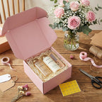 HORLIMER 8x8x4 inches Shipping Boxes Set of 25, Pink Corrugated Cardboard Gift Box for Packing, Mailing, Small Business