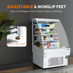 Wilprep 39"" Vertical Open Air Merchandiser with Curved Display & 13.4 cu. ft. Volume, Silver