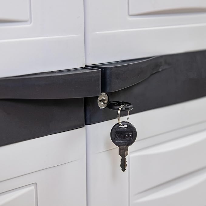 Sunnydaze Lockable Storage Cabinet - Indoor or Garage Storage Cabinet with 3 Adjustable Shelves - 48.75" H - Garage, Office, Home, Laundry Room - Gray