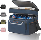 EVERFUN Small Cooler Lunch Box Mini Leak-Proof Soft Double Deck 24 Can Personal Insulated Collapsible Portable Waterproof Lunch Bag Ice Chest for Men Women Work Travel Car Picnic Beach