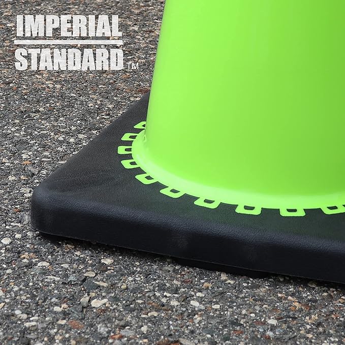 Traffic Cones - Safety Cones - 36" Green Cones with 2 Reflective Collars - Construction Cones - Road Cones - Parking Cones - Street Cone (16 pack)
