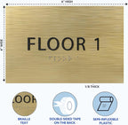 6" X4" Floor 1 Sign - ADA Compliant Tactile Graphics Grade 2 Braille Text | Wall Mount Plastic Directional Assistance, Floor Number Sign for Office, Schools, Hospitals, Apartments