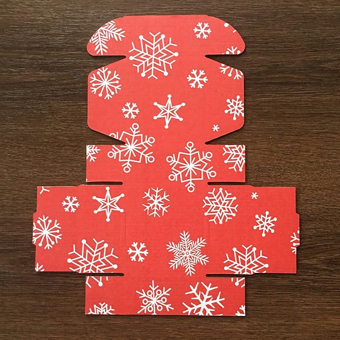 Green Recyclable Cardboard Small Gift Mailer Boxes for Shipping Packaging Craft Gifts Giving Products (Red and White, 4 x 4 x 2 Inch)