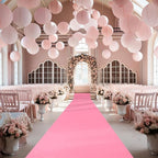 Preboun 3.9 x 60 ft Carpet Runner for Party Felt Runway Rug Runner Rug with Carpet Tape for Halloween Wedding Christmas Xmas Thanksgiving Outdoor Accessories Wedding Party Hallway(Pink)