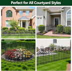 Decorative Garden Fence, 10 Panels No Dig Fence, 32 in(H) x 24.16 ft(L) Animal Barrier for Dogs Rabbits, Rustproof Metal Arched Decorative Garden Fences for Flower Bed, Outdoor, Yard, Patio