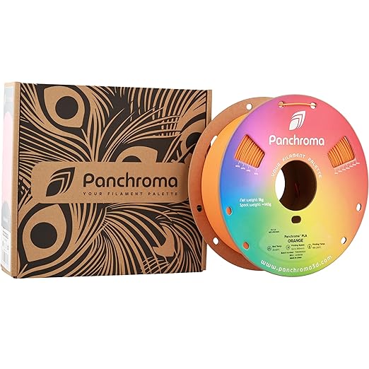 Panchroma PLA Orange 3D Printer Filament, 1.75mm, 1kg Spool, Easy to Print, High Speed Printing, Tangle Free, AMS Compatible, Perfect for Toys, Decor, Miniatures, Models & Cosplay