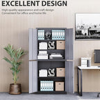 Metal Storage Cabinets with Doors and Shelves,71" Metal Garage Storage Cabinet with Lock,Gray Steel Cabinet with Locking Doors,4 Door Lockable Storage Cabinets for Garage,Home,Office