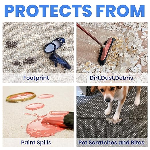 ADHES Carpet Protection Film,Clean Removal,24" x 200',Clear Self-Adhesive Surface Protective Film