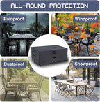 Heavy Duty Patio Furniture Covers Waterproof, 600D Outdoor Furniture Cover Waterproof for Sectional Sofa Couch, Outdoor Dining Table and Chair Set Covers 108''L x 82''W x 23''H, Grey