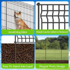 No Dig Fence Outdoor Dog Fences,Total 44" H x 288" W Decorative Metal Garden Fence with Gate,Garden Fence Animal Barrier,Garden Fencing for Yard Rustproof