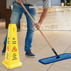 MATTHEW CLEANING 6 Packs 36” Caution Wet Floor Safety Cones for Indoors and Outdoors,Bright Yellow Caution Wet Floor Sign,4-Sided Bilingual Signs,Avoid Fall & Slip Accident