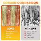 3 Pack 3.3 x 8.2 ft Rose and Champion Foil Fringe Backdrop Curtains, Tinsel Streamers Party Decorations, Fringe Backdrop, Door Shimmer for Anniversary or Birthday Party
