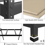 PrimeZone 48" x 24" x 72" Heavy Duty Storage Shelves, 5 Tier Adjustable Garage Storage Shelving, Metal Storage Utility Rack Shelf Unit for Warehouse Pantry Closet Kitchen, Black, 10 Pack