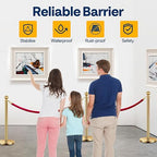 VIVOHOME Stainless Steel Stanchion Post Queue 6PCS Pole w/ 4 Red Velvet Ropes, Crowd Control Barriers w/Fillable Base for High-end Venues, Museums, Party Supplies (6 Pieces, Golden)