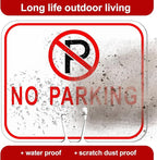 Geetery 6 Pcs No Parking Signs Traffic Cone, 12.6 x 10.43 Inches Plastic Traffic Cone Top Warning Sign for Road Barricade Outdoor Construction Waterproof