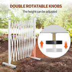 Aluminum Expandable Garden Fence, Portable Barricade Gate with Casters, Expansion Size 201×15.2×40.6 inches, Adjustable Flexible Fence Mobile Barricade Safety Barrier