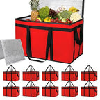 Bodaon Large 10-Pack Insulated Food Delivery Bag With Hard Bottom, XXXL Catering/Pizza Cooler Bags, Rideshare Delivery Bag, Thermal Cold/Hot Styrofoam Carrier for Travel/Shopping/Car