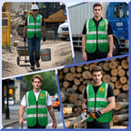 BeautyWill 10/20 Pack Custom Logo Safety Vest,Bulk High Visibility Class 2 Reflective Work Vests