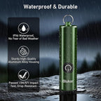 Blukar Rechargeable EDC Flashlight, Mini Keychain Flash Light with 3 Lighting Modes, Memory Function, Waterproof, Compact and Portable Pocket Light for Everyday Carry, Emergency,Camping-Dark Green
