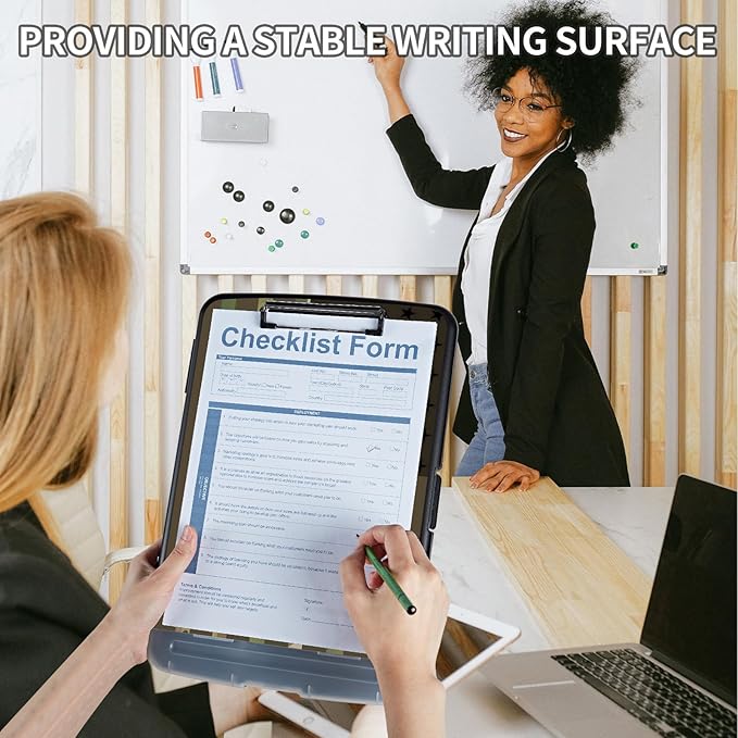 Clipboard with Storage,Clip Boards 8.5X11 with Storage & Pen Holder,Heavy Duty Plastic Nursing Clipboards Foldable,Coaches Clipboard Folder Case,School Office Supplies，USA Flag Camouflage